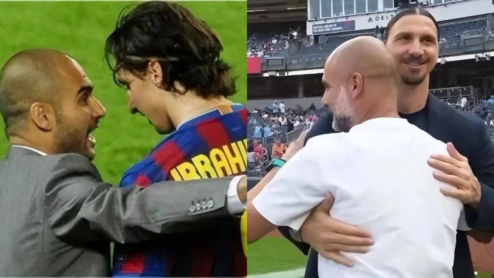 Guardiola en Ibrahimovic zetten hun wrok opzij met een glimlach